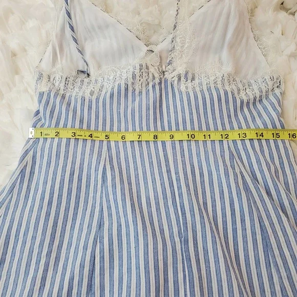 LUSH | BOUTIQUE IVY & LEO STRIPED LACE SUNDRESS SLIP DRESS WOMEN'S LARGE NWT - Picture 12 of 17